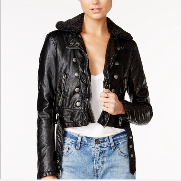 Free People vegan leather jacket NEW - Picture 4 of 6